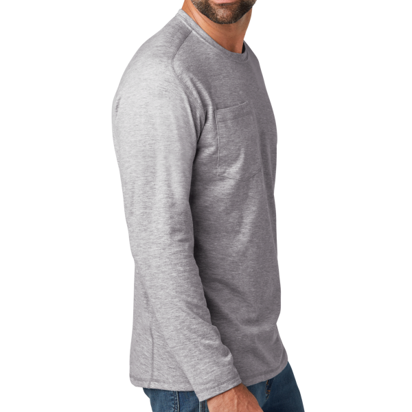 Carhartt Force ® Long Sleeve Pocket T Shirt, Heather Grey, Right Sleeve view