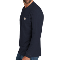 Carhartt Force ® Long Sleeve Pocket T Shirt, Navy, Left Sleeve view