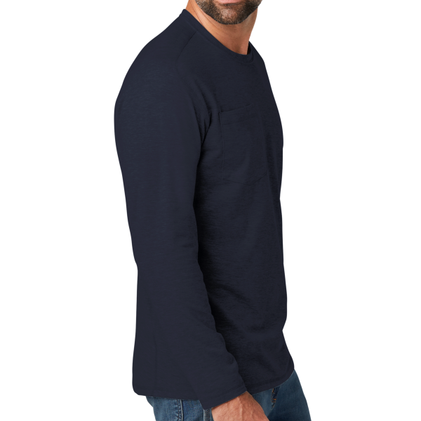 Carhartt Force ® Long Sleeve Pocket T Shirt, Navy, Right Sleeve view