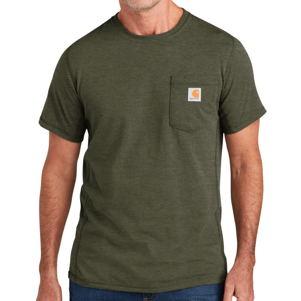 Carhartt Force ® Short Sleeve Pocket T Shirt, Basil Heather, Front view