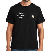 Carhartt Force ® Short Sleeve Pocket T Shirt, Black, Front view, Mockup