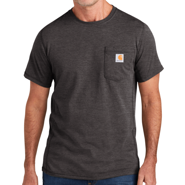 Carhartt Force ® Short Sleeve Pocket T Shirt, Carbon Heather, Front view