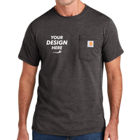 Carhartt Force ® Short Sleeve Pocket T Shirt, Carbon Heather, Front view, Mockup