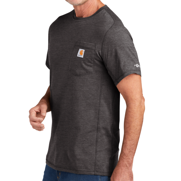 Carhartt Force ® Short Sleeve Pocket T Shirt, Carbon Heather, Left Sleeve view