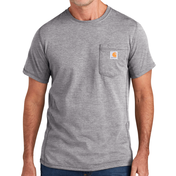 Carhartt Force ® Short Sleeve Pocket T Shirt, Heather Grey, Front view