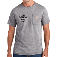 Carhartt Force ® Short Sleeve Pocket T Shirt, Heather Grey, Front view, Mockup