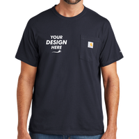 Carhartt Force ® Short Sleeve Pocket T Shirt, Navy, Front view, Mockup