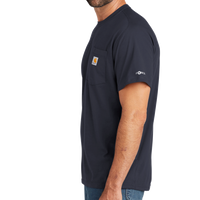 Carhartt Force ® Short Sleeve Pocket T Shirt, Navy, Left Sleeve view