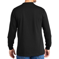 Carhartt Long Sleeve Henley T Shirt, Black, Back view
