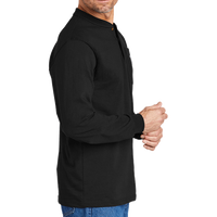 Carhartt Long Sleeve Henley T Shirt, Black, Right Sleeve view