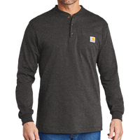 Carhartt Long Sleeve Henley T Shirt, Carbon Heather, Front view