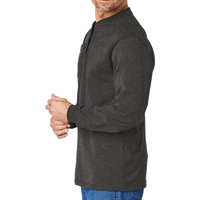 Carhartt Long Sleeve Henley T Shirt, Carbon Heather, Left Sleeve view