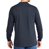 Carhartt Long Sleeve Henley T Shirt, Navy, Back view