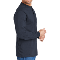 Carhartt Long Sleeve Henley T Shirt, Navy, Right Sleeve view