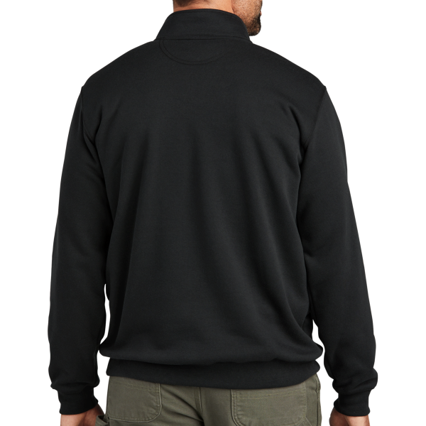 Carhartt Midweight 1/4 Zip Mock Neck Sweatshirt, Black, Back view
