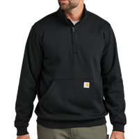 Carhartt Midweight 1/4 Zip Mock Neck Sweatshirt, Black, Front view