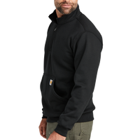 Carhartt Midweight 1/4 Zip Mock Neck Sweatshirt, Black, Left Sleeve view