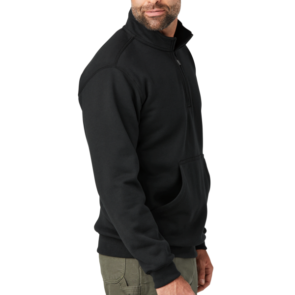 Carhartt Midweight 1/4 Zip Mock Neck Sweatshirt, Black, Right Sleeve view