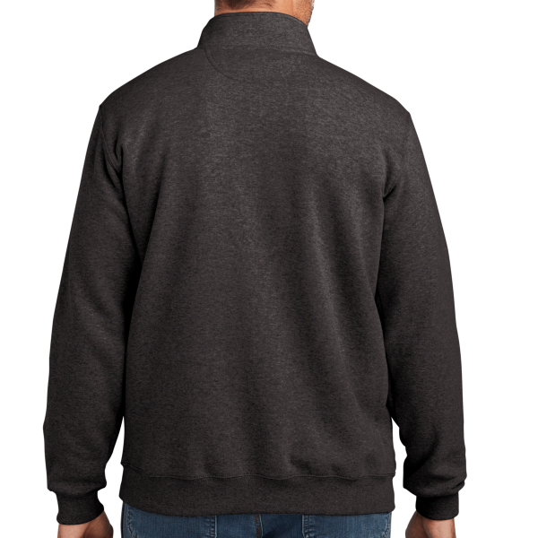 Carhartt Midweight 1/4 Zip Mock Neck Sweatshirt, Carbon Heather, Back view