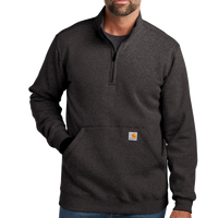 Carhartt Midweight 1/4 Zip Mock Neck Sweatshirt, Carbon Heather, Front view