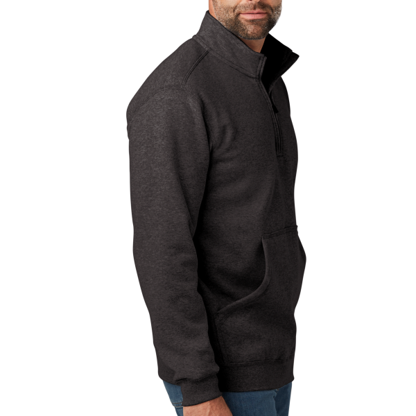 Carhartt Midweight 1/4 Zip Mock Neck Sweatshirt, Carbon Heather, Right Sleeve view