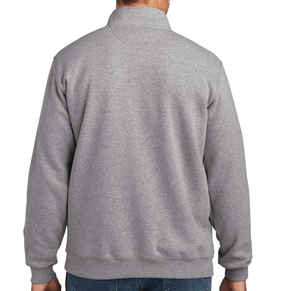 Carhartt Midweight 1/4 Zip Mock Neck Sweatshirt, Heather Grey, Back view