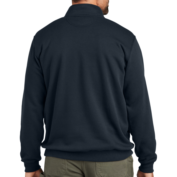 Carhartt Midweight 1/4 Zip Mock Neck Sweatshirt, New Navy, Back view
