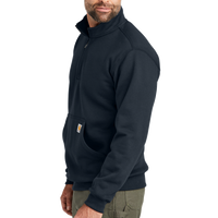 Carhartt Midweight 1/4 Zip Mock Neck Sweatshirt, New Navy, Left Sleeve view