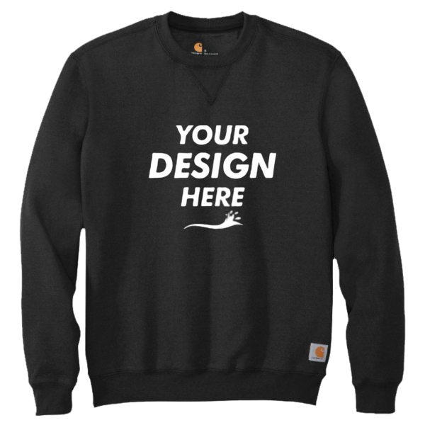 Carhartt Midweight Crewneck Sweatshirt, Black, Front view, Mockup