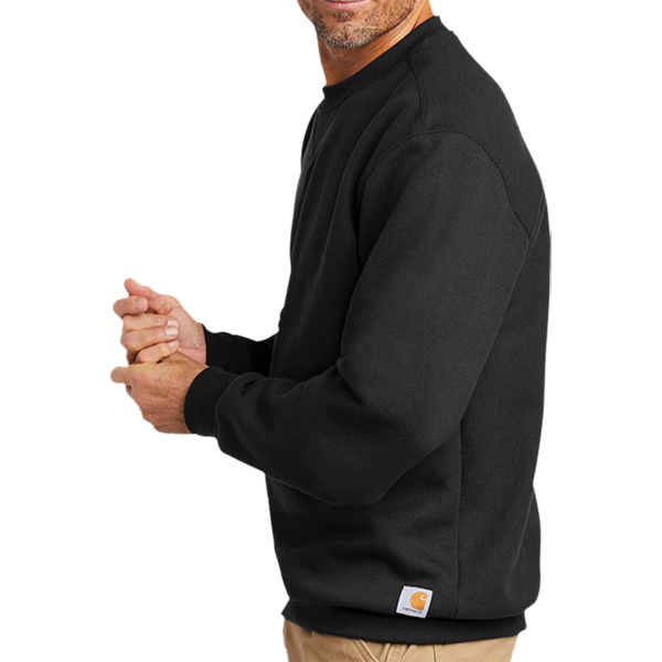 Carhartt Midweight Crewneck Sweatshirt, Black, Left Sleeve view