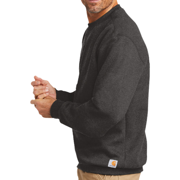 Carhartt Midweight Crewneck Sweatshirt, Carbon Heather, Left Sleeve view