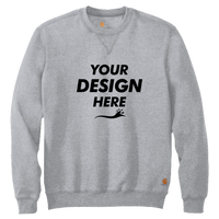 Carhartt Midweight Crewneck Sweatshirt, Heather Grey, Front view, Mockup