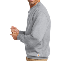 Carhartt Midweight Crewneck Sweatshirt, Heather Grey, Left Sleeve view
