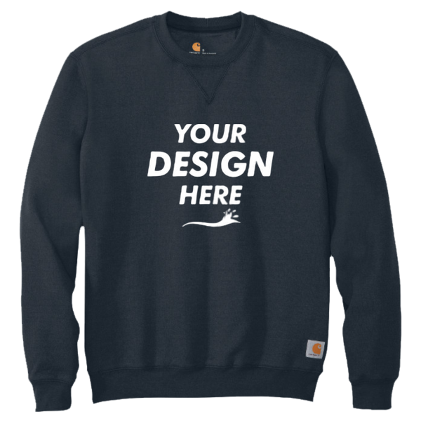 Carhartt Midweight Crewneck Sweatshirt, New Navy, Front view, Mockup