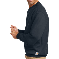 Carhartt Midweight Crewneck Sweatshirt, New Navy, Left Sleeve view