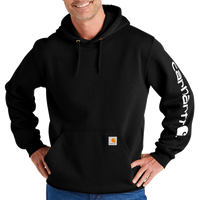 Carhartt Midweight Hooded Logo Sweatshirt, Black, Front view