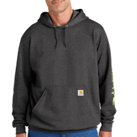 Carhartt Midweight Hooded Logo Sweatshirt, Carbon Heather, Front view