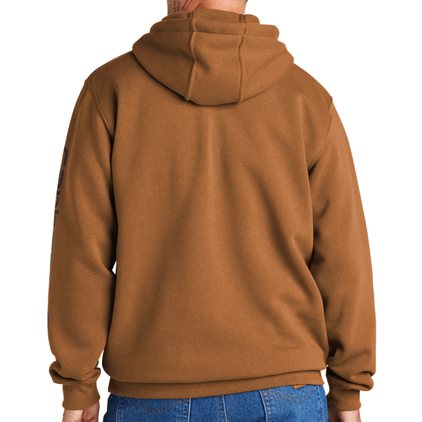 Carhartt Midweight Hooded Logo Sweatshirt, Carhartt Brown, Back view