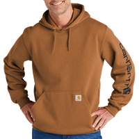 Carhartt Midweight Hooded Logo Sweatshirt, Carhartt Brown, Front view