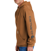Carhartt Midweight Hooded Logo Sweatshirt, Carhartt Brown, Left Sleeve view