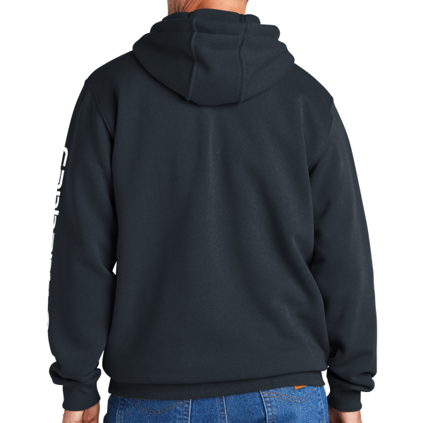 Carhartt Midweight Hooded Logo Sweatshirt, New Navy, Back view