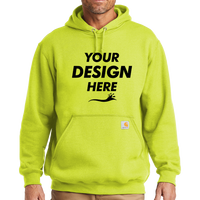 Carhartt Midweight Hooded Sweatshirt, Brite Lime, Front view, Mockup