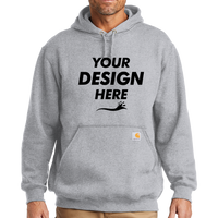 Carhartt Midweight Hooded Sweatshirt, Heather Grey, Front view, Mockup