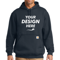 Carhartt Midweight Hooded Sweatshirt, New Navy, Front view, Mockup