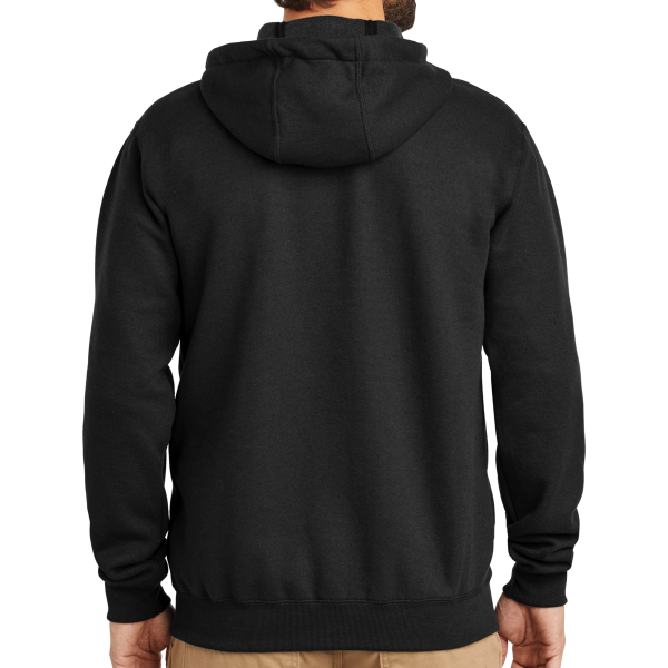 Carhartt Midweight Hooded Zip Front Sweatshirt, Black, Back view