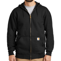 Carhartt Midweight Hooded Zip Front Sweatshirt, Black, Front view