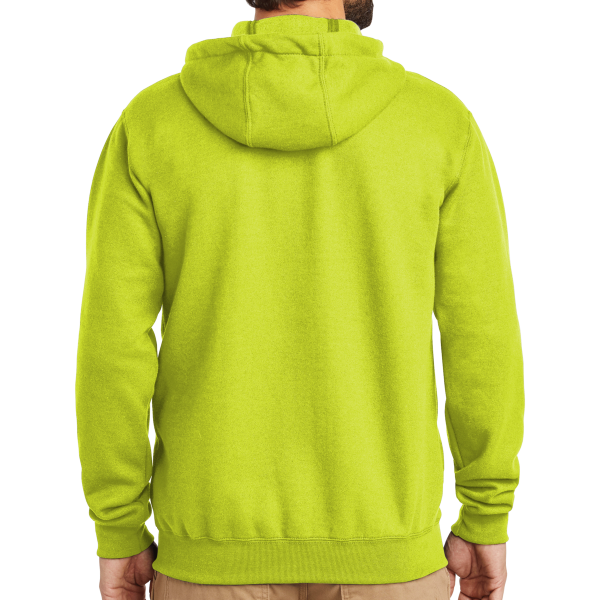 Carhartt Midweight Hooded Zip Front Sweatshirt, Brite Lime, Back view