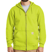 Carhartt Midweight Hooded Zip Front Sweatshirt, Brite Lime, Front view