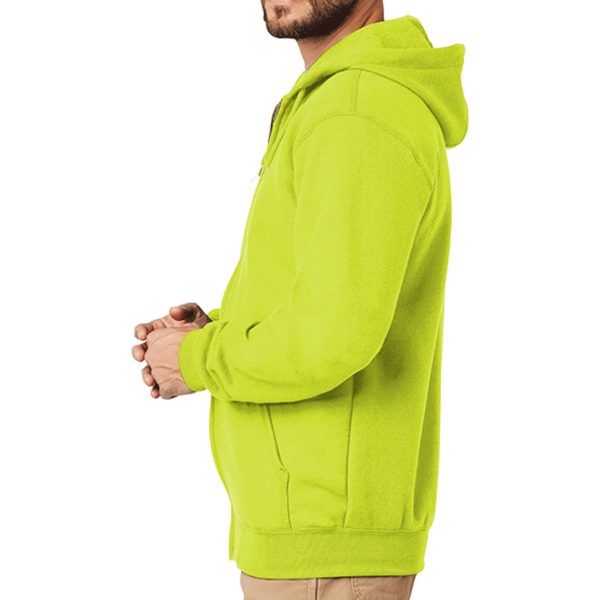 Carhartt Midweight Hooded Zip Front Sweatshirt, Brite Lime, Left Sleeve view