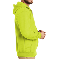 Carhartt Midweight Hooded Zip Front Sweatshirt, Brite Lime, Right Sleeve view
